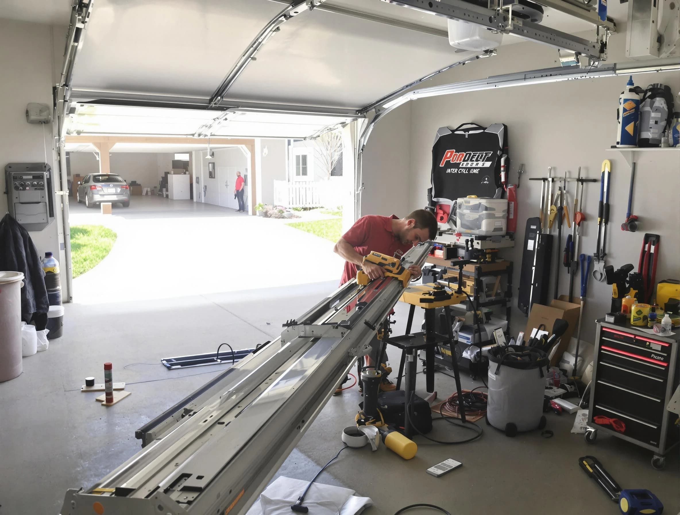 Panthersville Garage Door Repair expert performing track repair in Panthersville