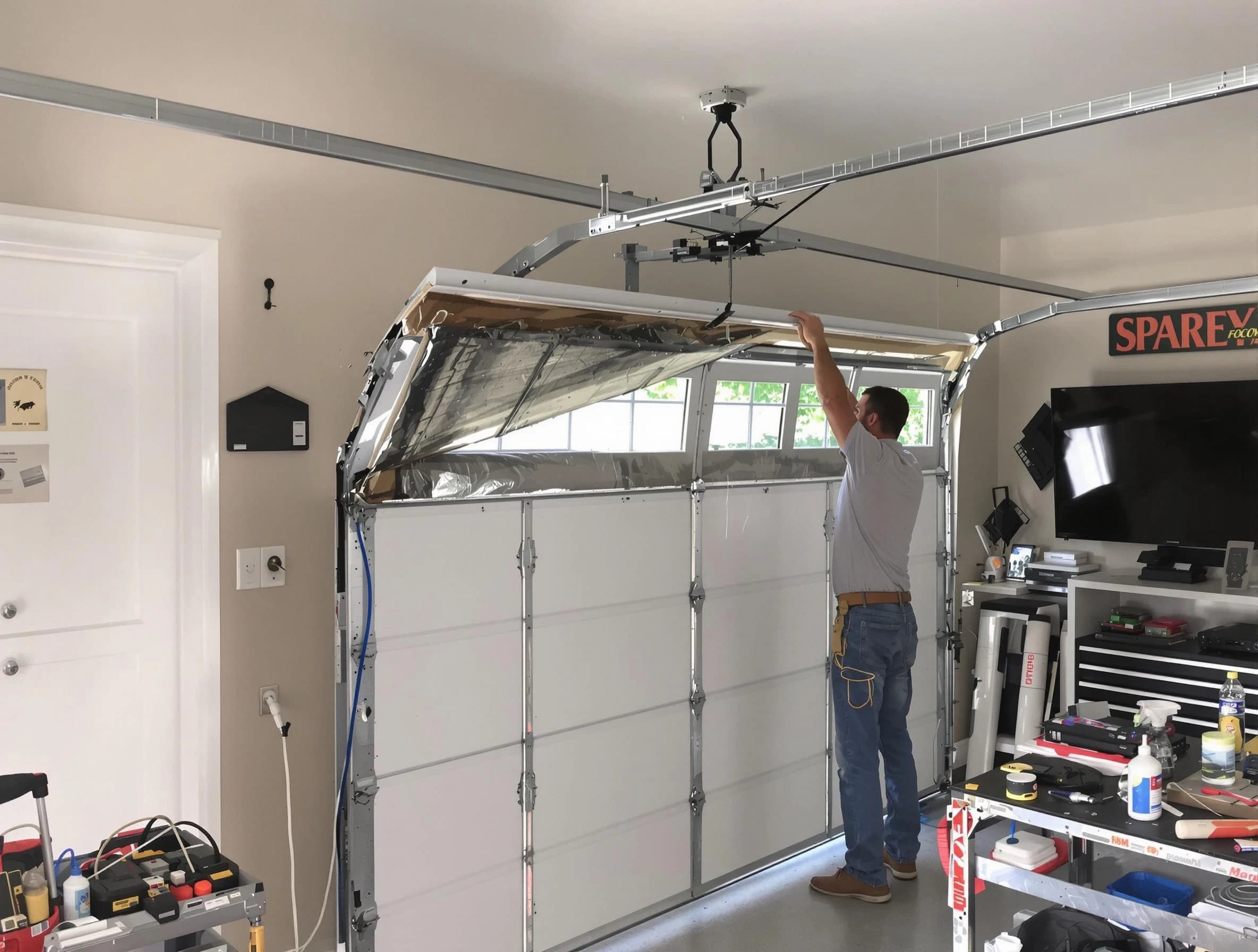 Garage door section replacement by Panthersville Garage Door Repair in Panthersville