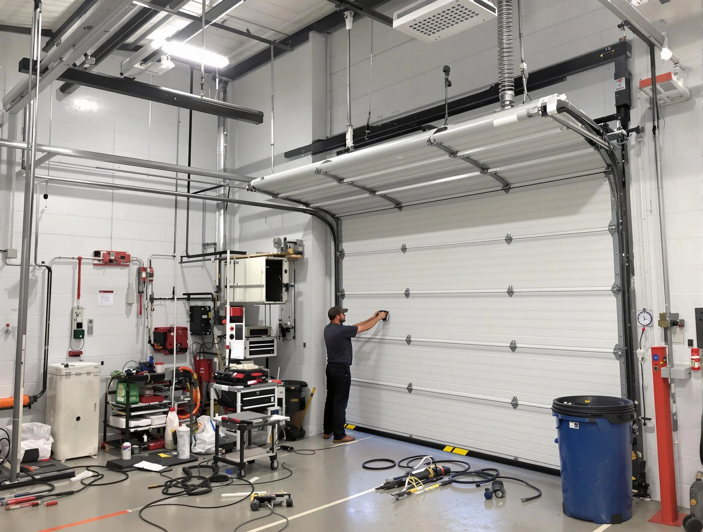 Panthersville Garage Door Repair certified technician performing commercial door repair at a Panthersville business facility